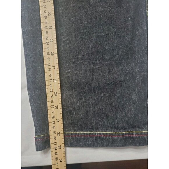 Platinum Fubu Harlem Globetrotters Limited Ed. Black Men's Jeans Sz 35 90's Y2K - Picture 10 of 16